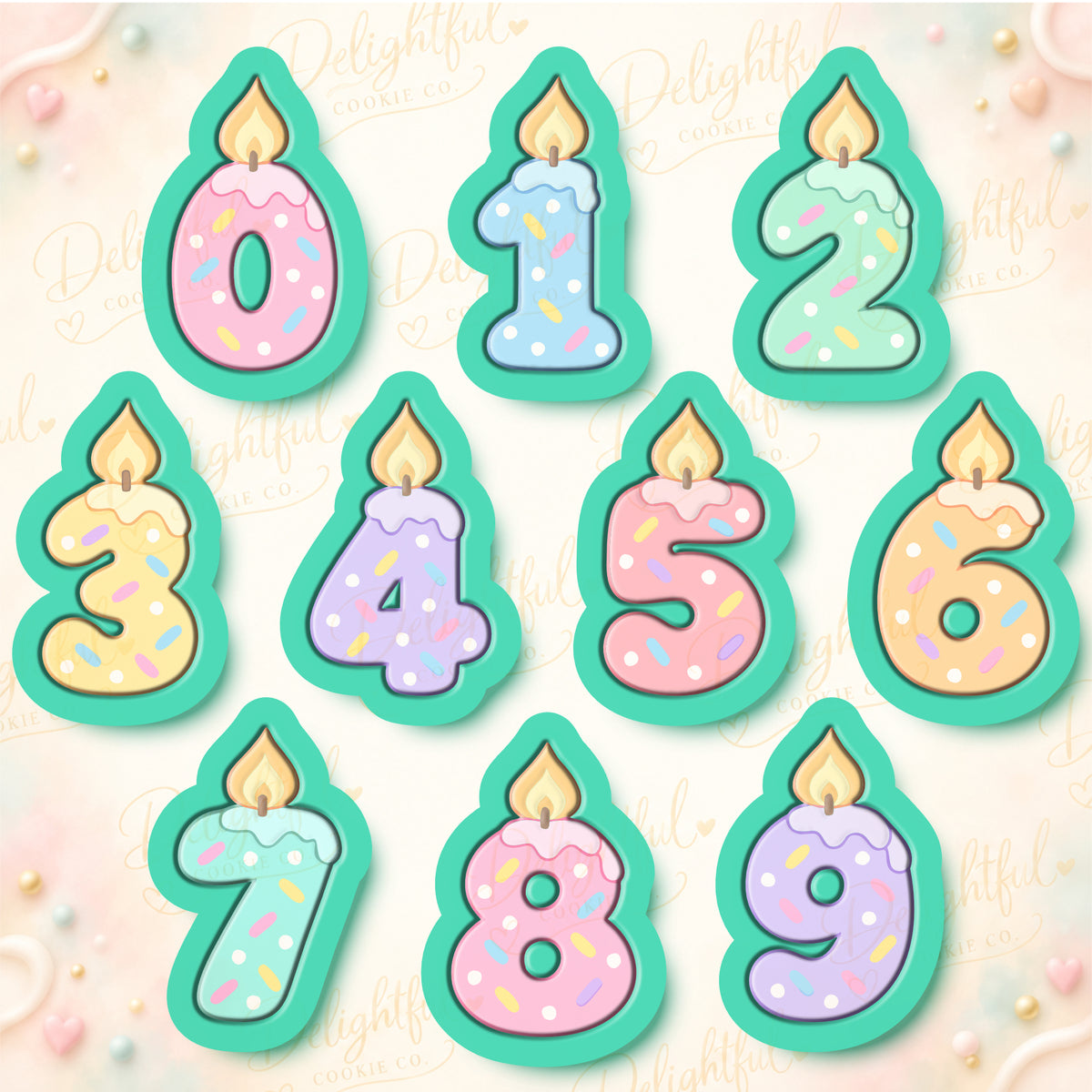 Bubble Number Candle Cookie Cutter | 0–9
