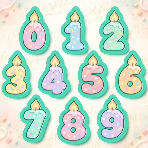Bubble Number Candle Cookie Cutter | 0–9