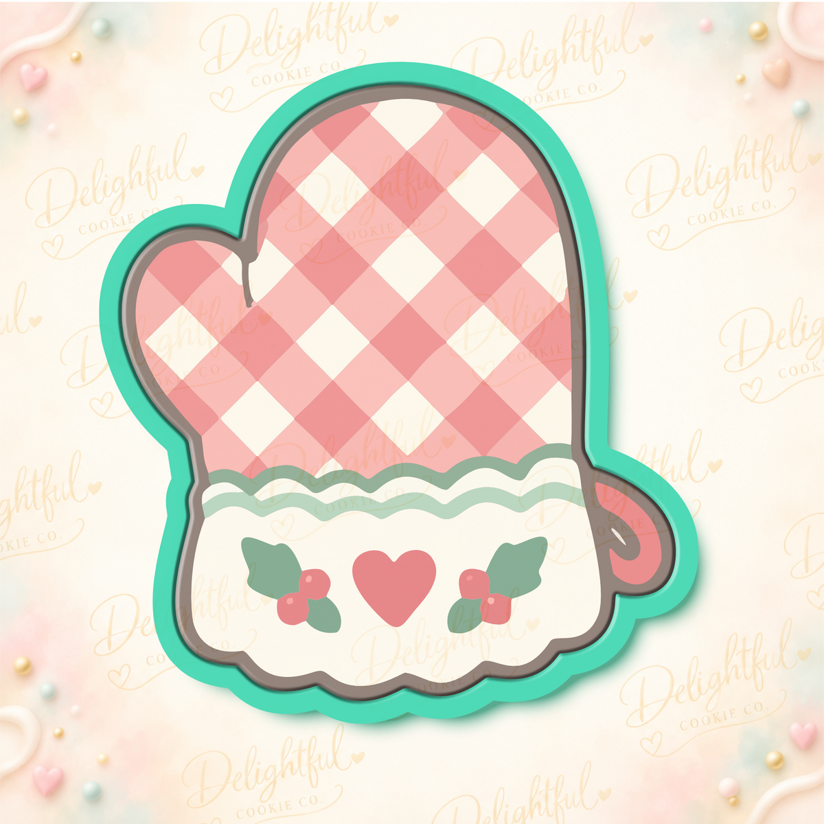 Christmas Oven Mitt Cookie Cutter by Delightful Cookie Co.